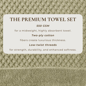Cotton Diamond Waffle Weave Bath Towel Set - Grayson Collection