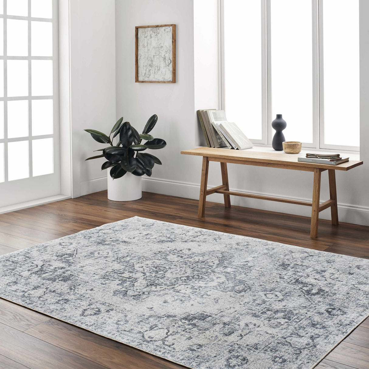 Ankti Aqua Washable Area Rug - Clearance