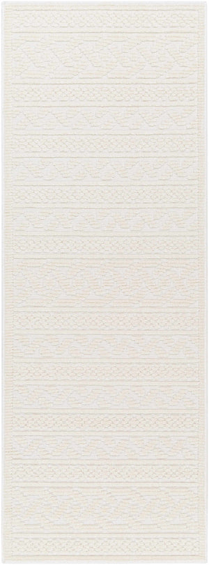 Fadey White 3D Washable Rug