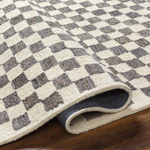 Halen Taupe Checkered Area Rug
