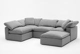 5-Cube Modular U-Sofa Armless & Ottoman Chaise