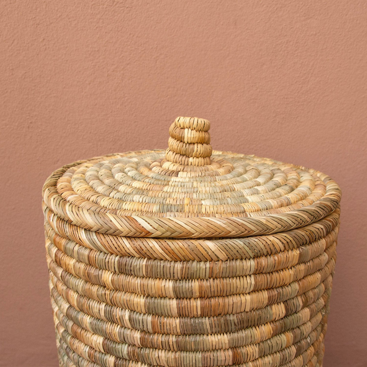 Palm Lidded Storage Baskets