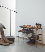 Expandable Shoe Rack (18" H)  - Steel + Wood