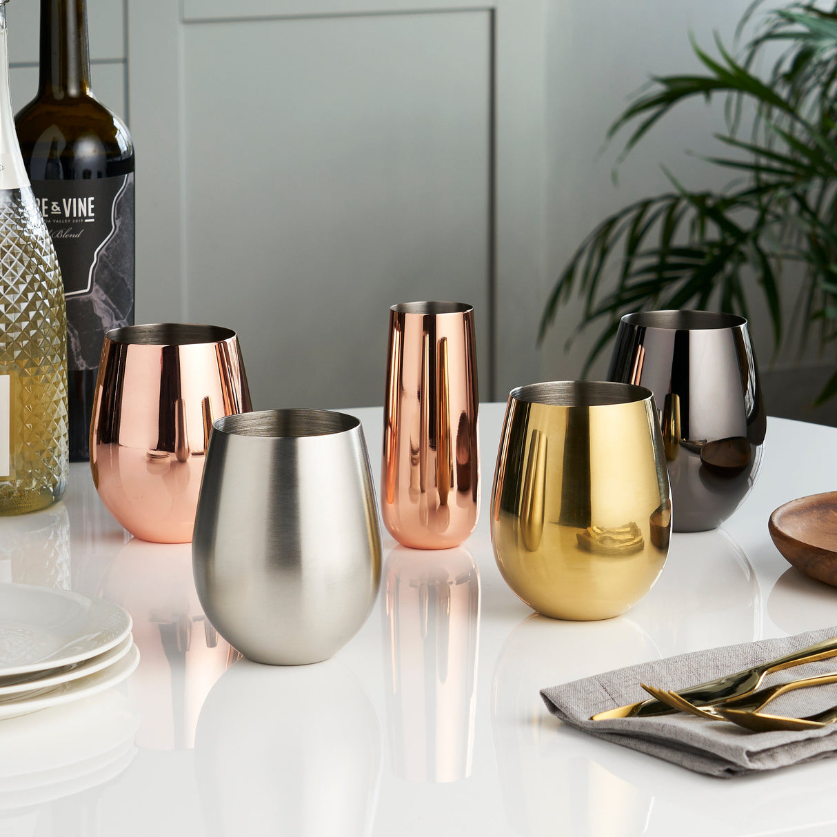 Stainless Steel Wine Tumblers Set of 2