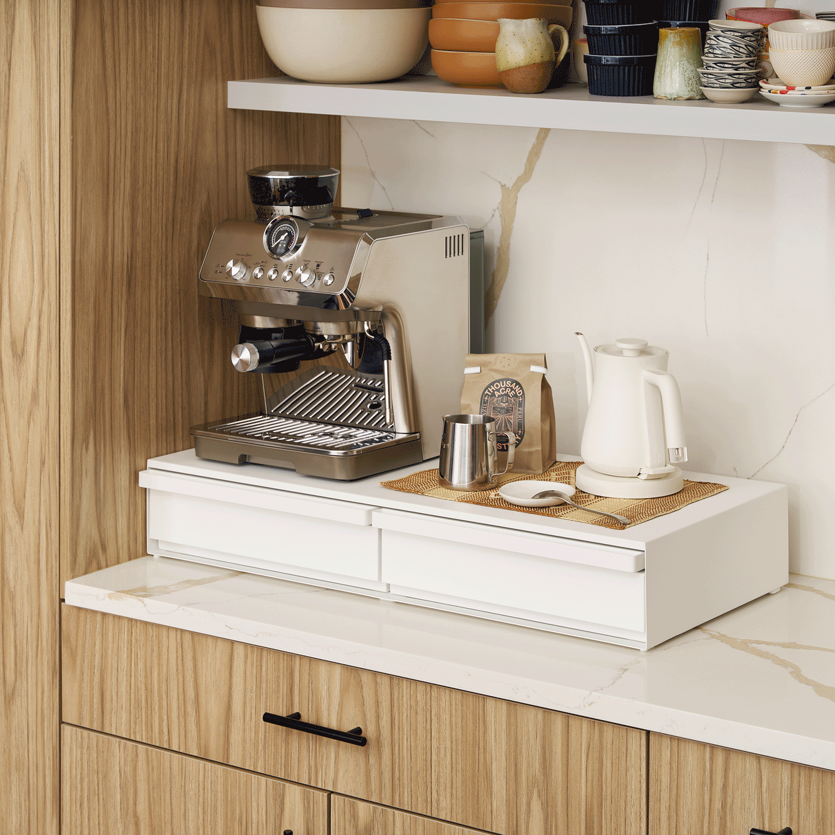 Countertop Drawer with Pull-Out Shelf - Wide - Steel