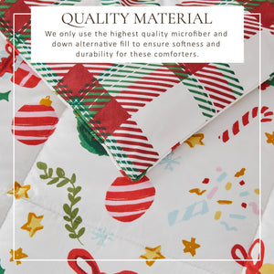Reversible Christmas Comforter and Sham Set - Holiday / Lodge Odette Collection