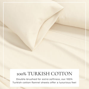4-Piece Cotton Solid Flannel Sheet - Nordic Collection
