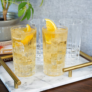 Highland Crystal Highball Glasses Set of 4