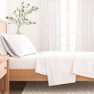 4-Piece Cotton Solid Flannel Sheet - Nordic Collection