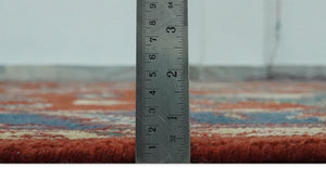 Traditional Floral Red, Blue, Beige and Green Hand Knotted Medallion Custom Made wool Area Rug