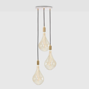Triple Pendant in Brass + Voronoi III