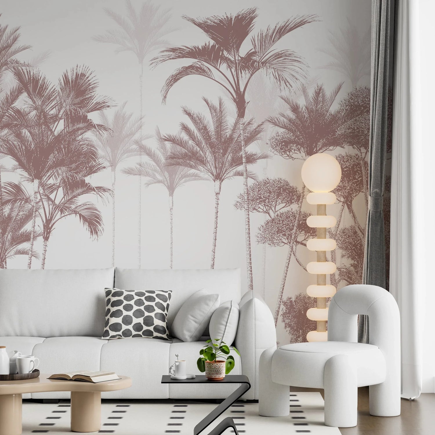 Foggy Palm Forest Wallpaper - Tropical Wallpaper Mural