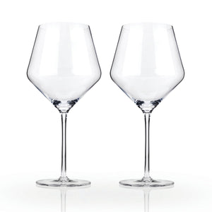 Raye Angled Crystal Burgundy Glasses Set of 2