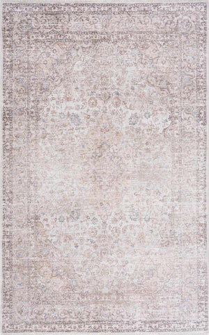 Cream Holi-2301 Washable Area Rug