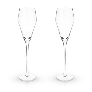 Raye Angled Crystal Prosecco Glasses Set of 2