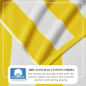 Cotton Velour Cabana Stripe Beach Towel - Novia Collection.