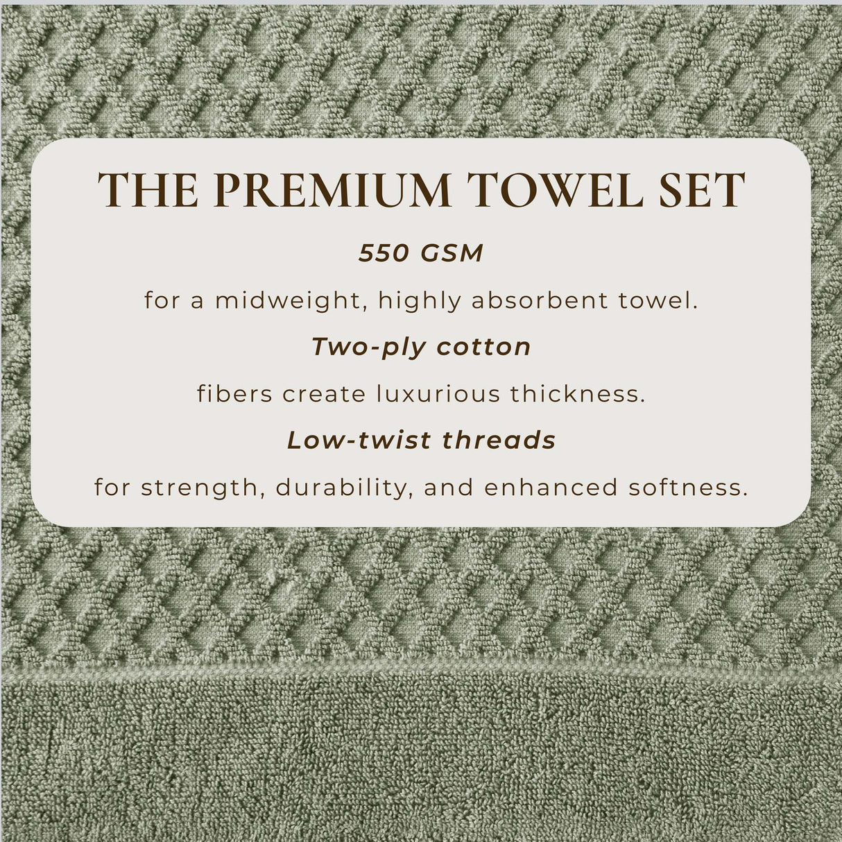 Cotton Diamond Waffle Weave Bath Towel Set - Grayson Collection