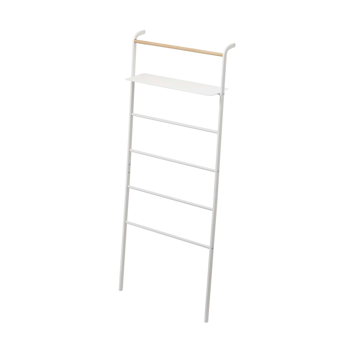 Leaning Storage Ladder With Shelf (63" H)  - Steel