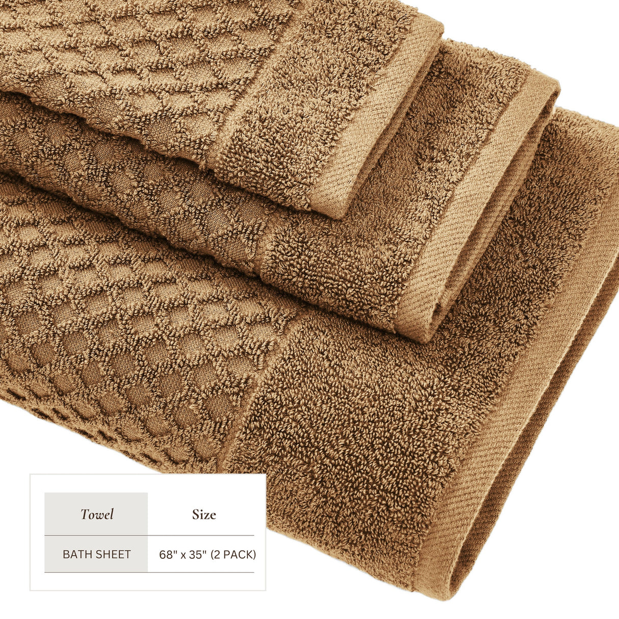 Cotton Diamond Waffle Weave Bath Towel Set - Grayson Collection