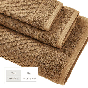 Cotton Diamond Waffle Weave Bath Towel Set - Grayson Collection