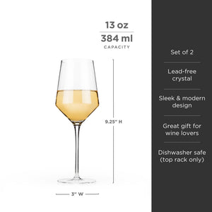 Raye Angled Crystal Chardonnay Glasses Set of 2