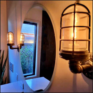 Upward Retro Wall Sconce - Industrial Cage Light - The Harold
