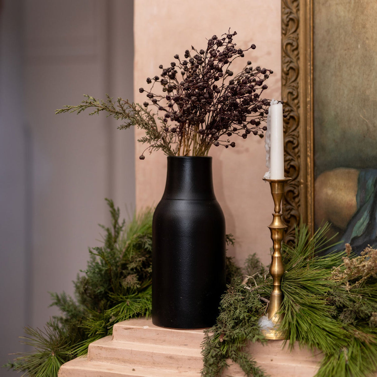 Matte Black Bottle Vase by Apartment F