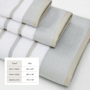 Decorative Cotton Stripe Bath Towel Set - Noelle Collection