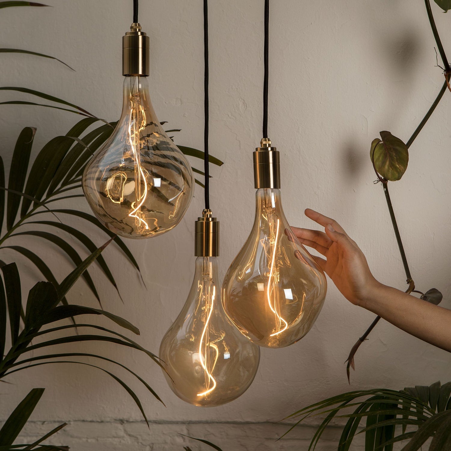 Triple Pendant in Brass + Voronoi II