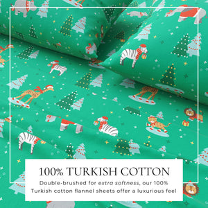 4-Piece Turkish Cotton Christmas Flannel Sheet - Whittaker Collection