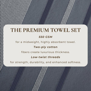 Decorative Cotton Stripe Bath Towel Set - Noelle Collection