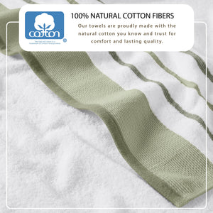 Decorative Cotton Stripe Bath Towel Set - Noelle Collection
