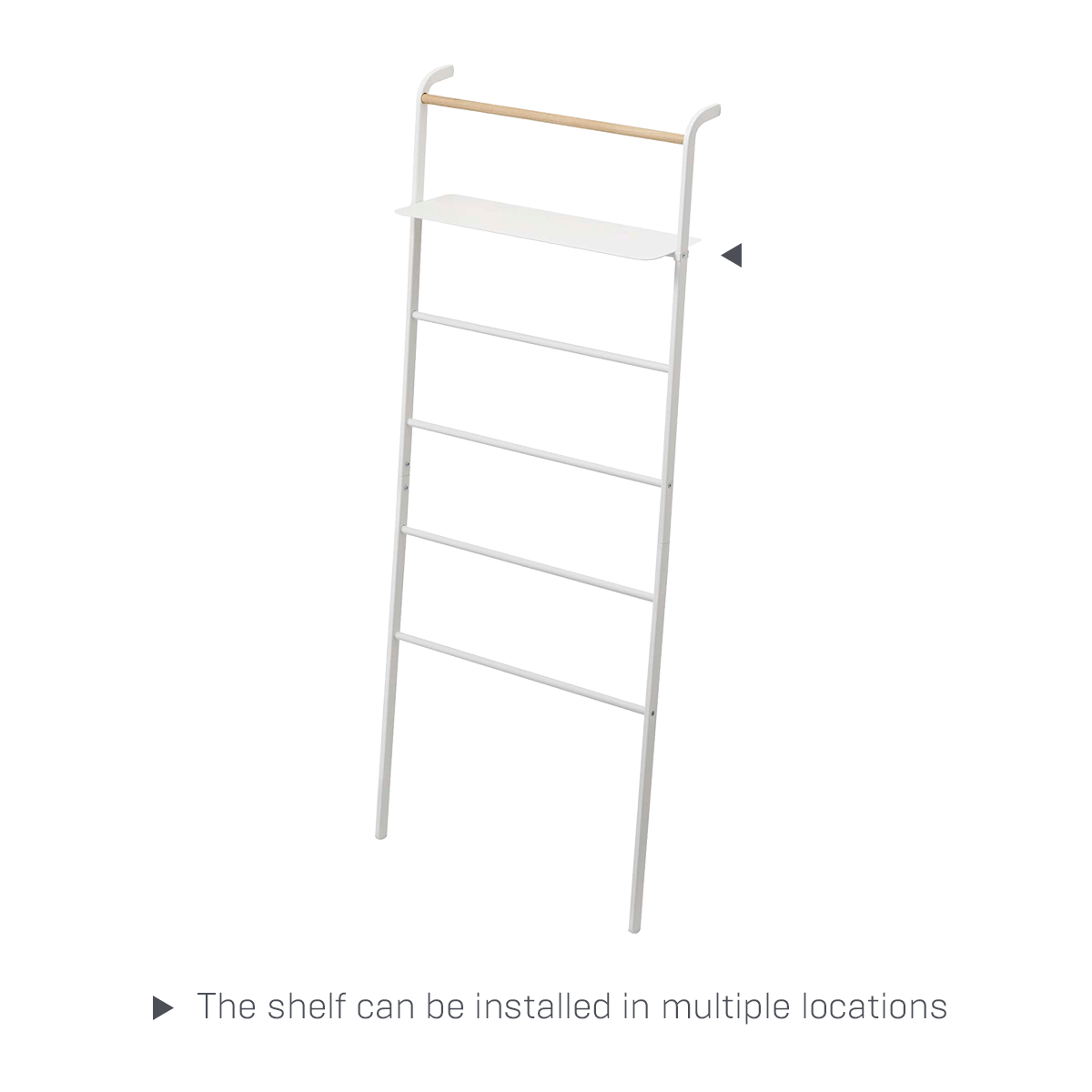 Leaning Storage Ladder With Shelf (63" H)  - Steel