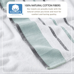 Decorative Cotton Stripe Bath Towel Set - Noelle Collection