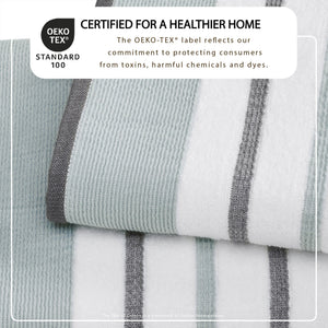 Decorative Cotton Stripe Bath Towel Set - Noelle Collection