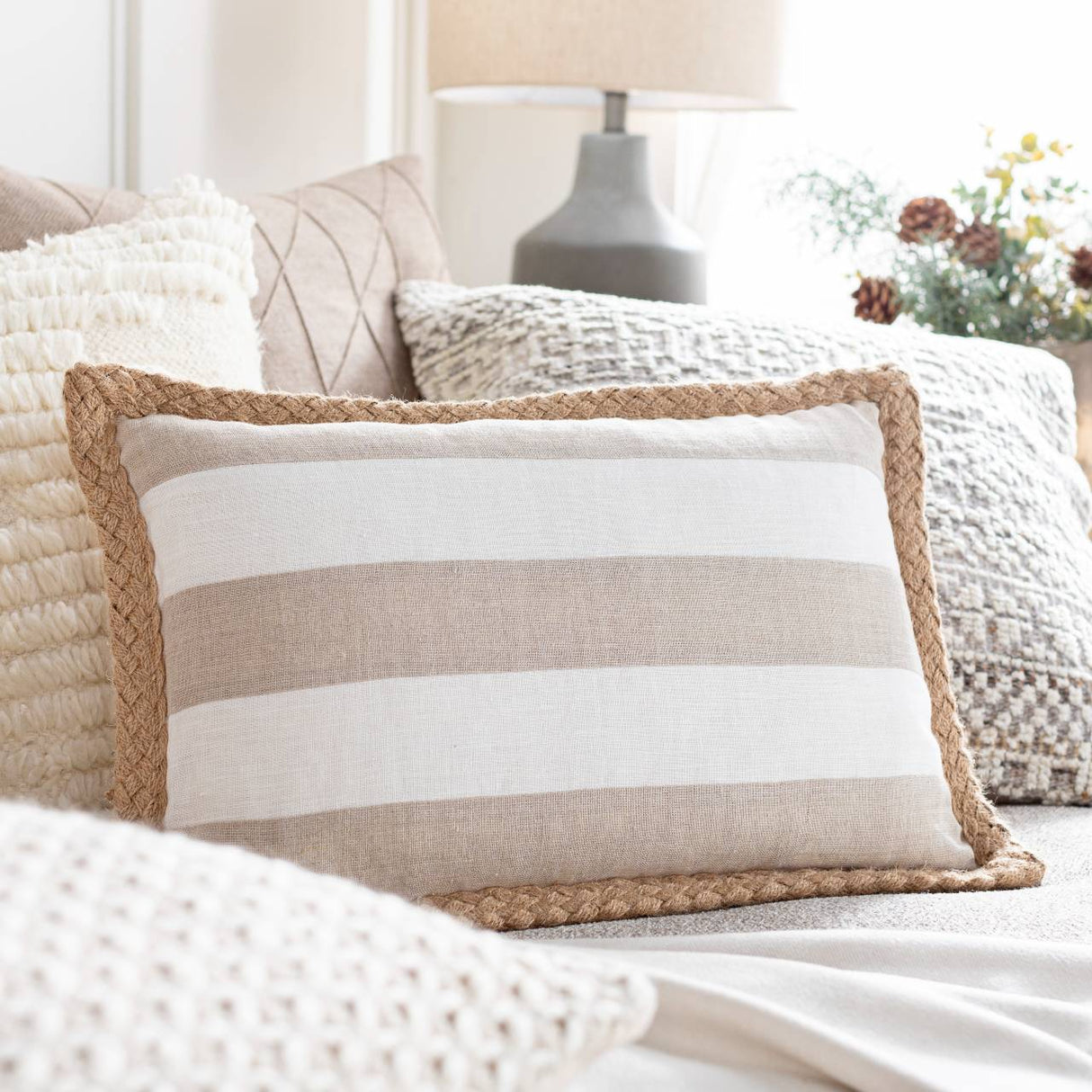 Krimml Beige Pillow Cover