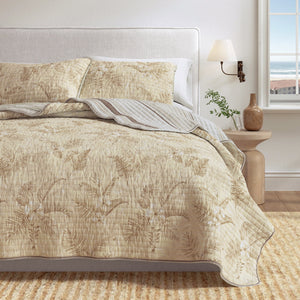 Floral Printed Cotton Quilt Set - Mendocino Collection