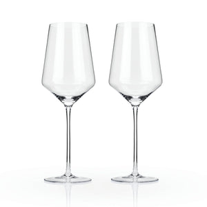 Raye Angled Crystal Bordeaux Glasses Set of 2