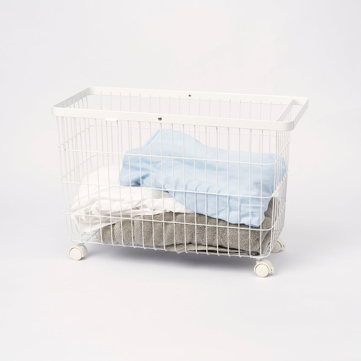 Rolling Wire Basket (14.8" H)  - Steel