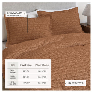 100% Cotton Honeycomb Waffle Duvet Set - Mattea Collection