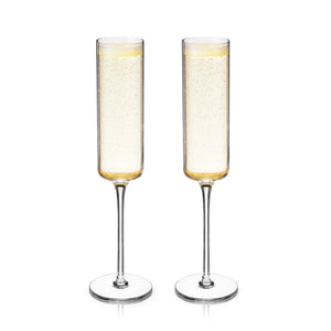 Laurel Crystal Champagne Flutes Set of 2