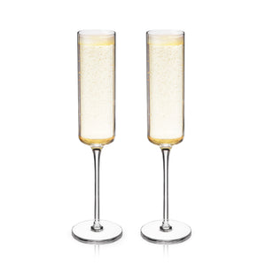 Laurel Crystal Champagne Flutes Set of 2
