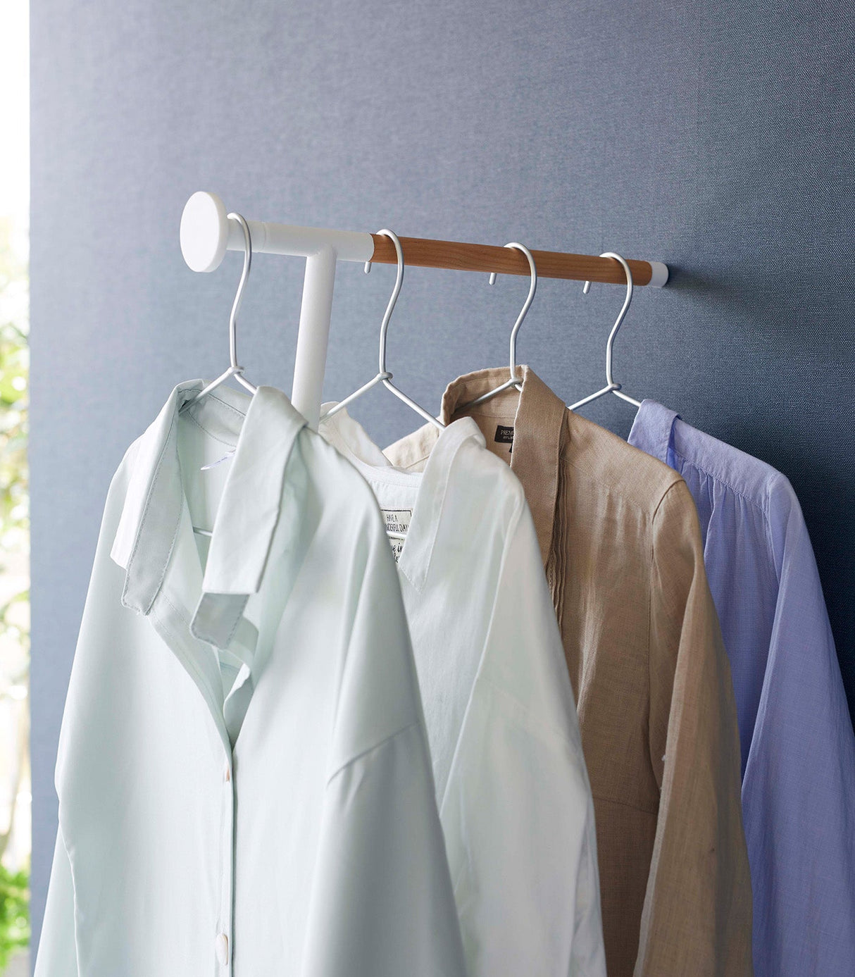 Leaning Clothes Hanger (64" H)  - Steel + Wood
