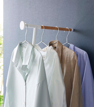 Leaning Clothes Hanger (64" H)  - Steel + Wood