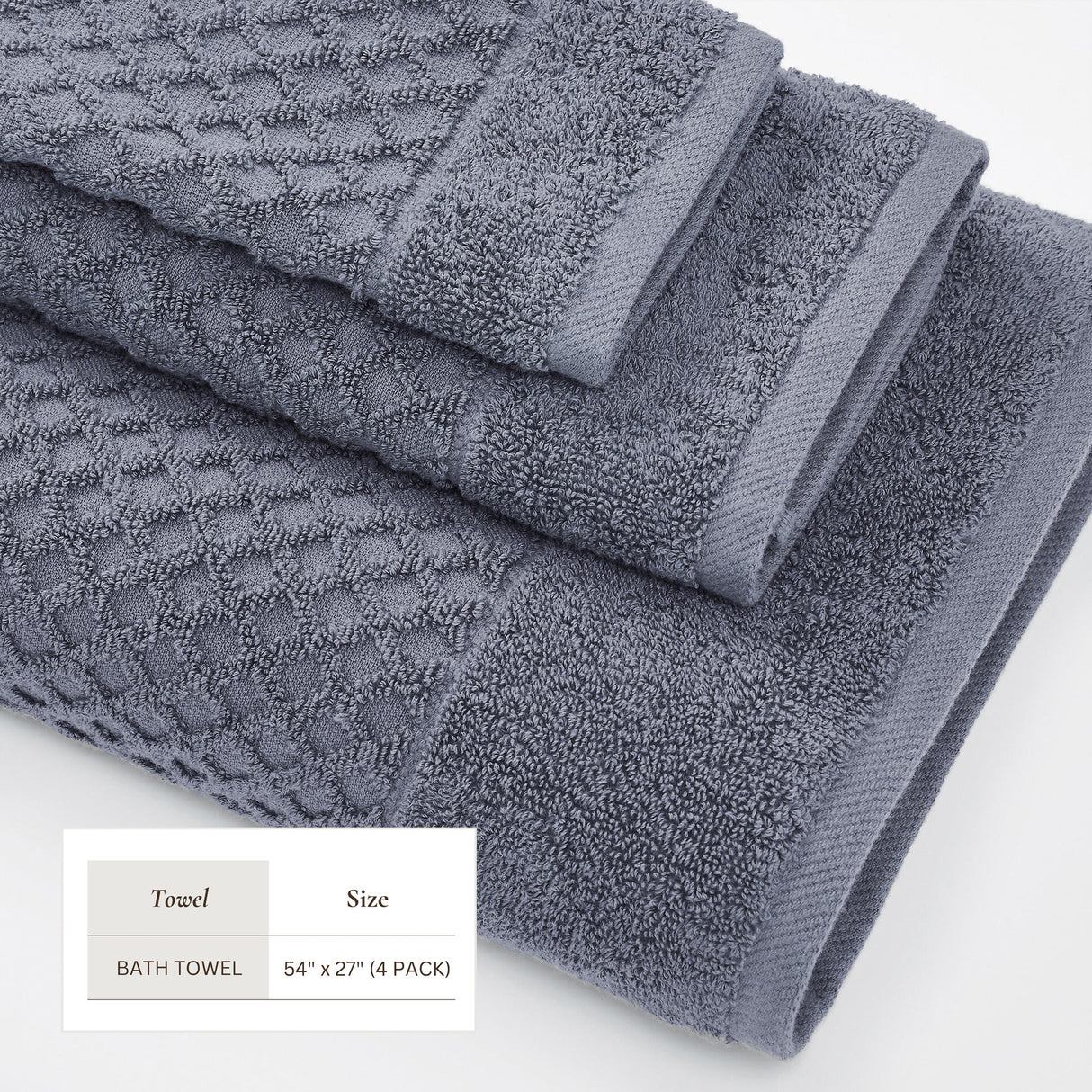 Cotton Diamond Waffle Weave Bath Towel Set - Grayson Collection