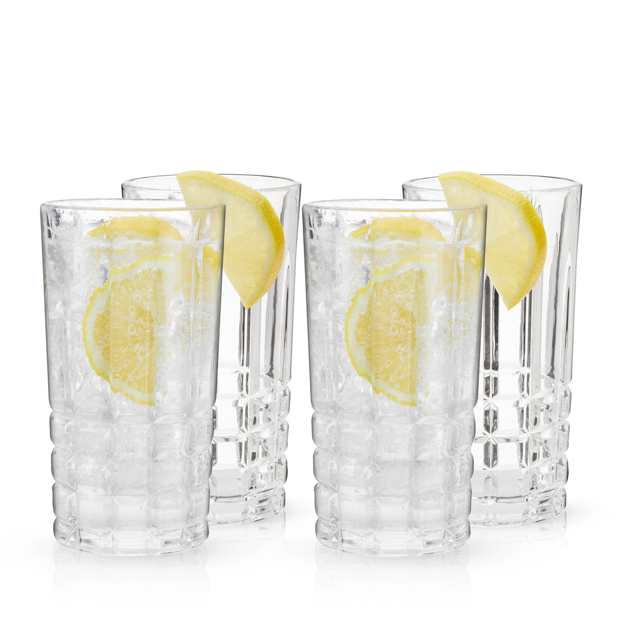 Highland Crystal Highball Glasses Set of 4