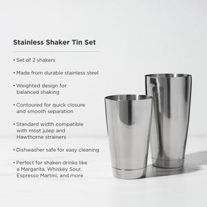 Stainless Steel Boston Shaker Tin Set