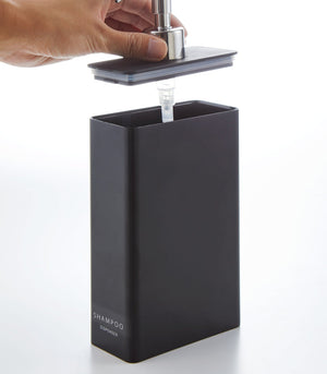 Ensemble distributeur rectangulaire : shampoing, après-shampoing et savon pour le corps