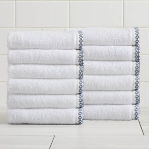 Cotton Border-Stitched 6-Piece Towel Set - Valery Collection