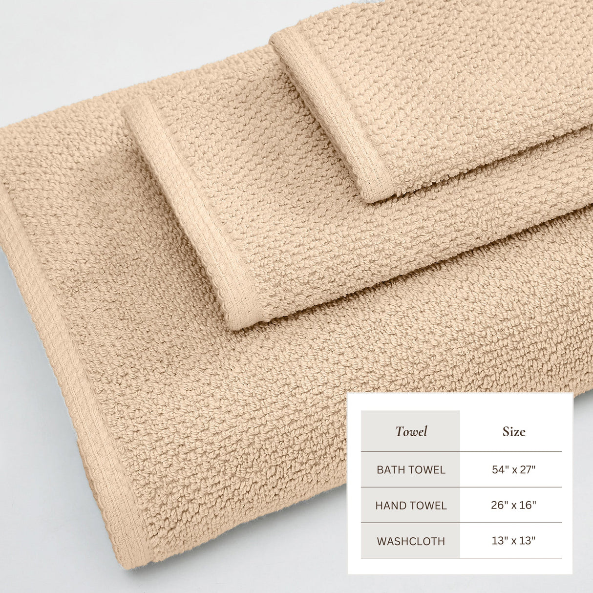 Cotton Textured Bath Towel Set - Acacia Collection
